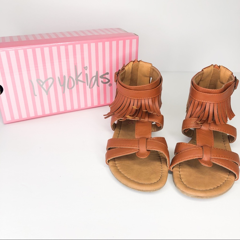 I Heart Yo Kids Girls Sandals Brown Size 2